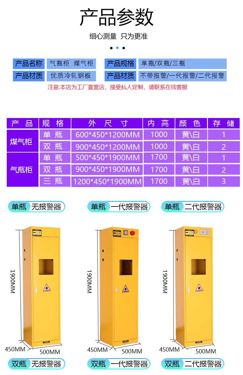 气瓶柜参数 气瓶柜